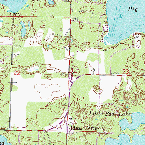 Topographic Map of Sunset Bay Trailer Park, MN