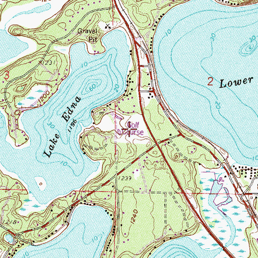 Topographic Map of Fritz's Resort Golf Course, MN