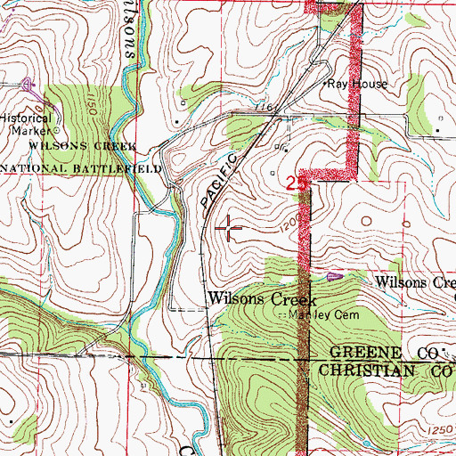 Topographic Map of East Battlefield Overlook, MO