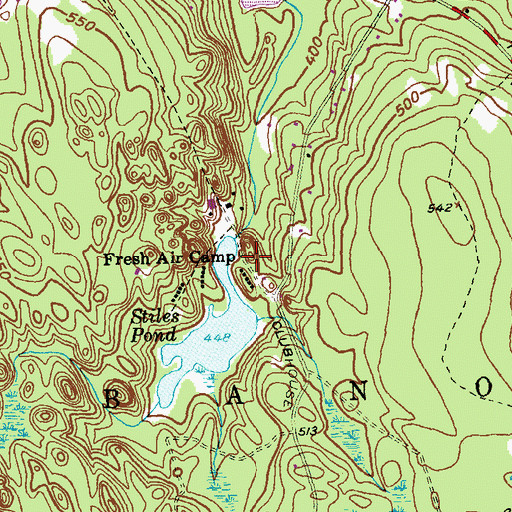 Topographic Map of Fresh Air Camp, CT
