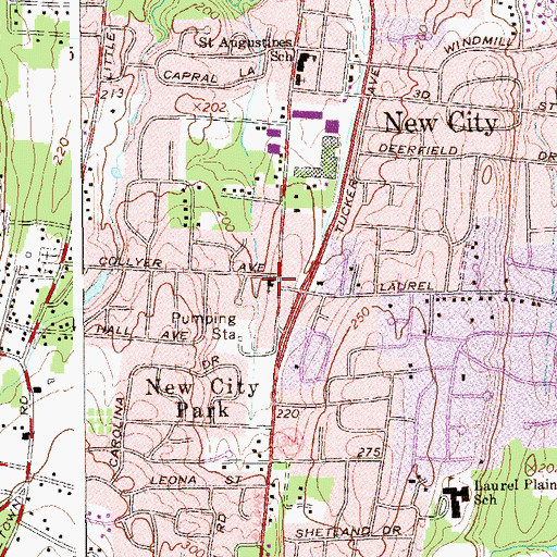 Topographic Map of Saint Pauls Lutheran Church, NY