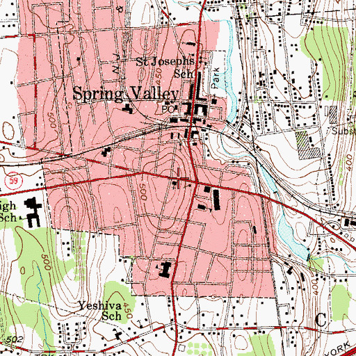 Topographic Map of Saint Paul's Episcopal Church, NY