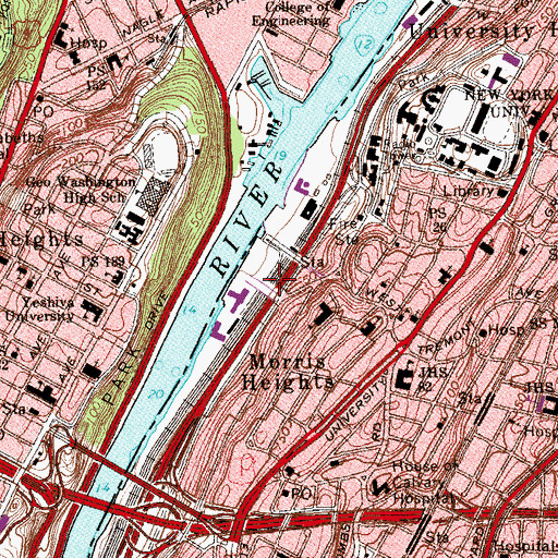Topographic Map of Intermediate School X229 Roland Patterson, NY
