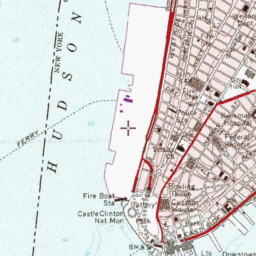 Topographic Map of Pier 9 (historical), NY