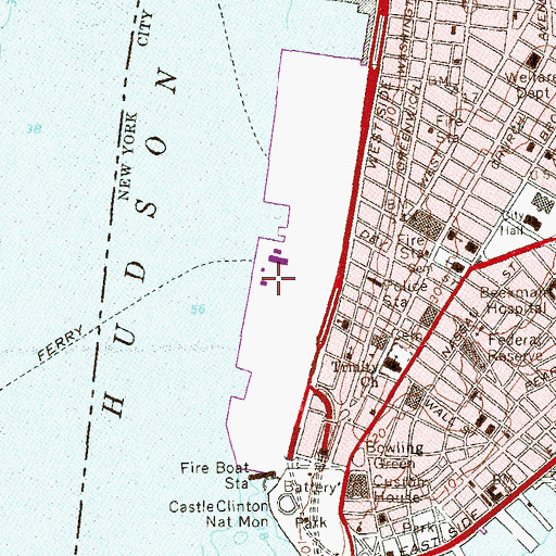 Topographic Map of Pier 11 (historical), NY