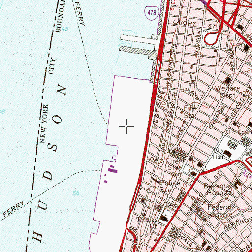 Topographic Map of Pier 16 (historical), NY