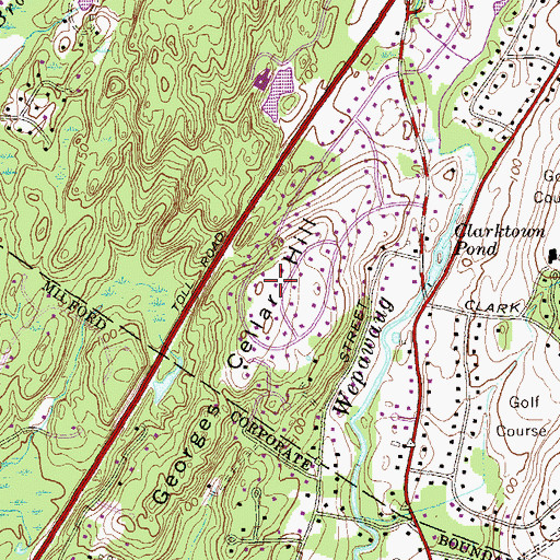 Topographic Map of Georges Cellar Hill, CT