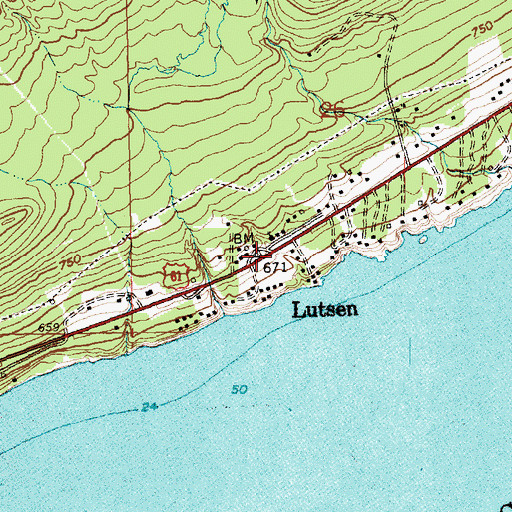 Topographic Map of Lutsen Lutheran Church, MN