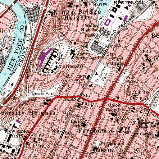 Topographic Map of Eleventh Church of Christ Scientist, NY