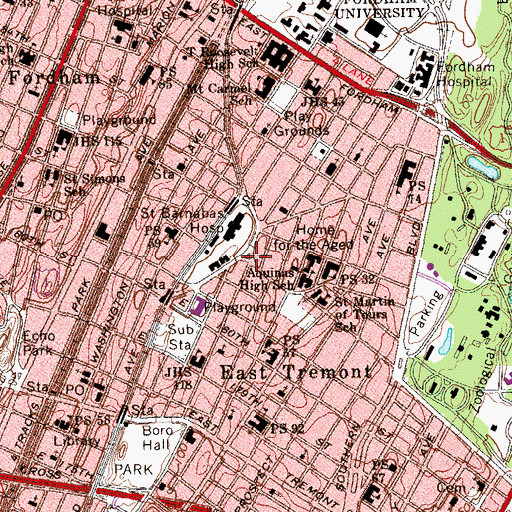 Topographic Map of Hutton Square, NY
