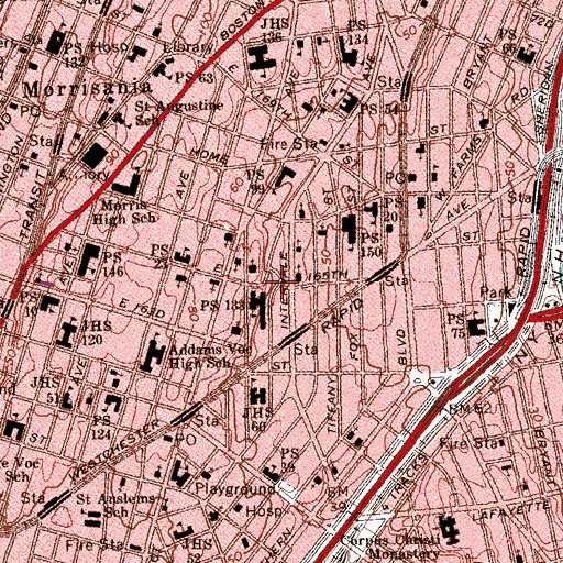 Topographic Map of Horseshoe Park, NY