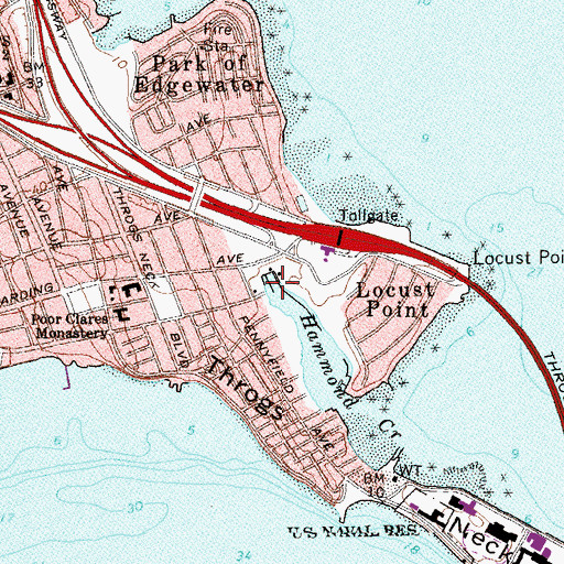 Topographic Map of Locust Point Marina, NY