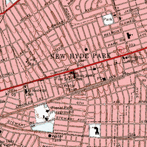Topographic Map of Holy Spirit Roman Catholic Church, NY
