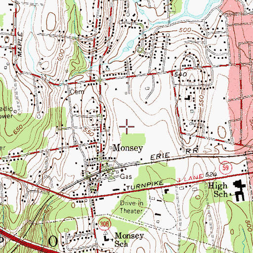 Topographic Map of Elmwood Elementary School, NY