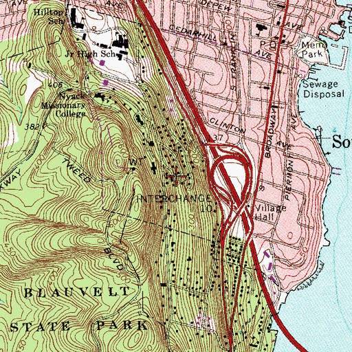 Topographic Map of Dunbar Hall, NY