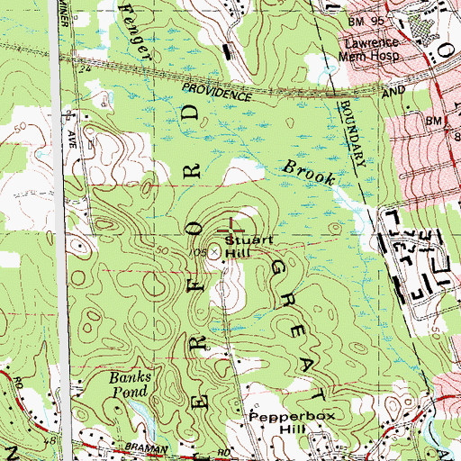 Topographic Map of Great Neck, CT
