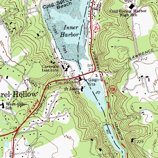 Topographic Map of Cold Spring Harbor Fish Hatchery and Aquarium, NY