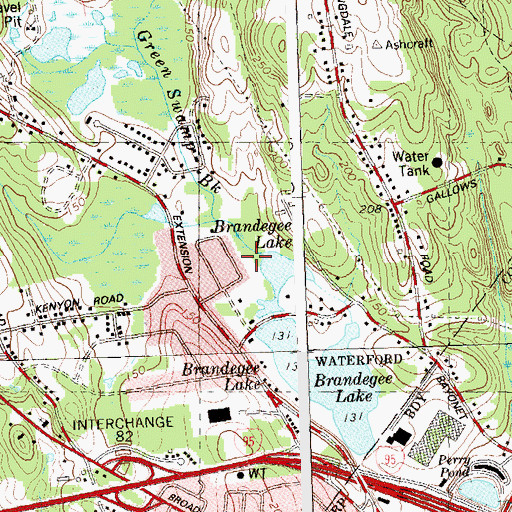 Topographic Map of Green Swamp Brook, CT