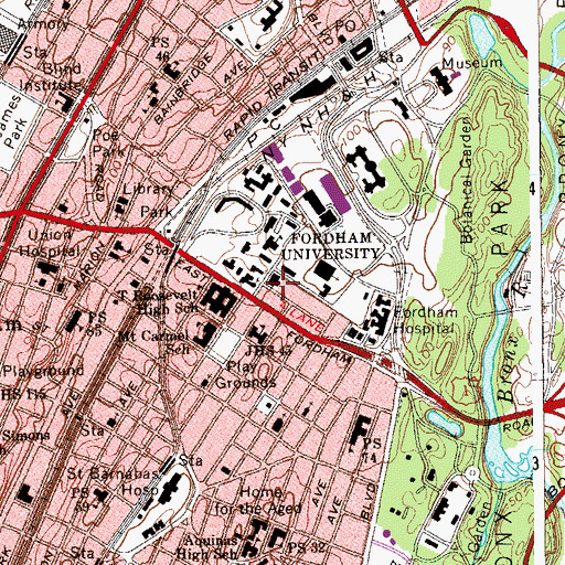 Topographic Map of Finlay Hall, NY