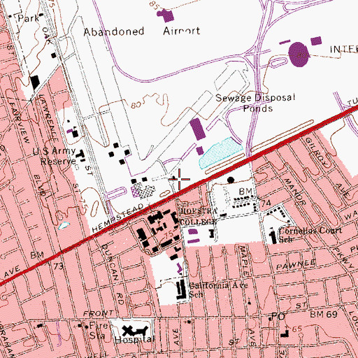Topographic Map of Mack Hall, NY