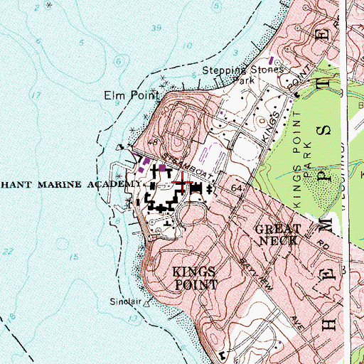 Topographic Map of Jones Hall, NY