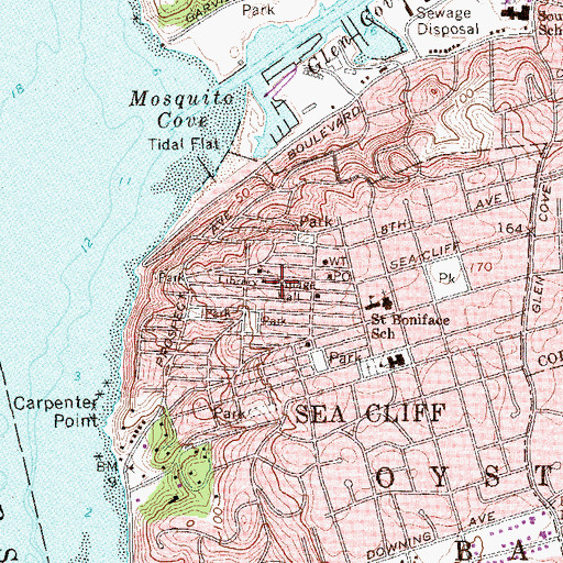 Topographic Map of Sea Cliff Village Hall, NY
