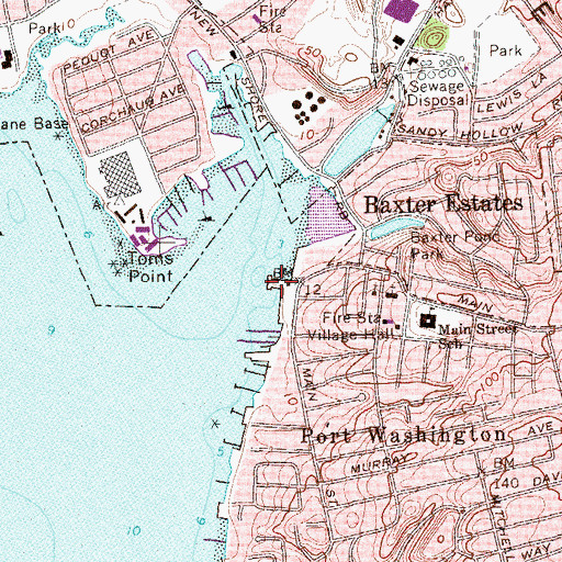 Topographic Map of North Hempstead Town Dock, NY
