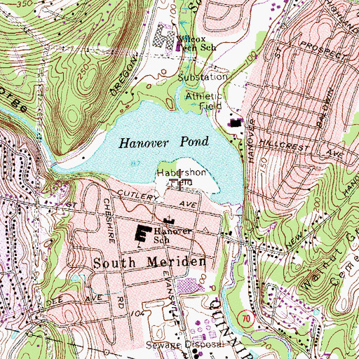 Topographic Map of Habershon Field, CT