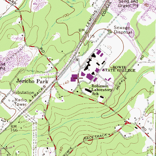 Topographic Map of Martin Luther King Junior Communications Arts Center, MD