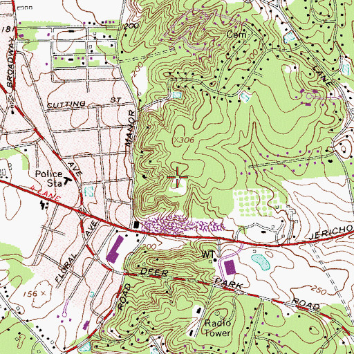 Topographic Map of Berkeley Jackson County Park, NY