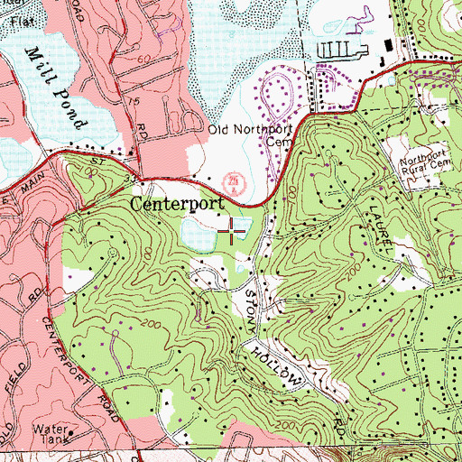 Topographic Map of Betty Allen Twin Ponds Nature Park, NY
