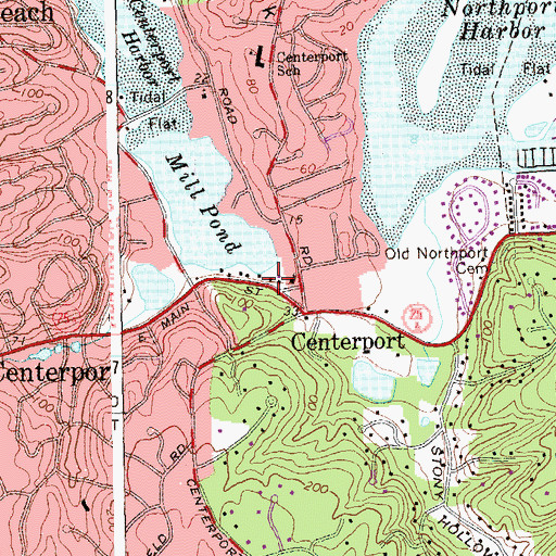 Topographic Map of Centerport School (historical), NY