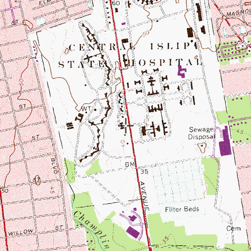 Topographic Map of West Hall, NY