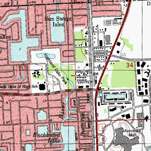 Topographic Map of Solomon Schecter Day School of North Dade, FL