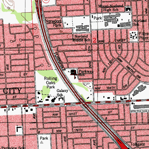 Topographic Map of Parkway Elementary School, FL