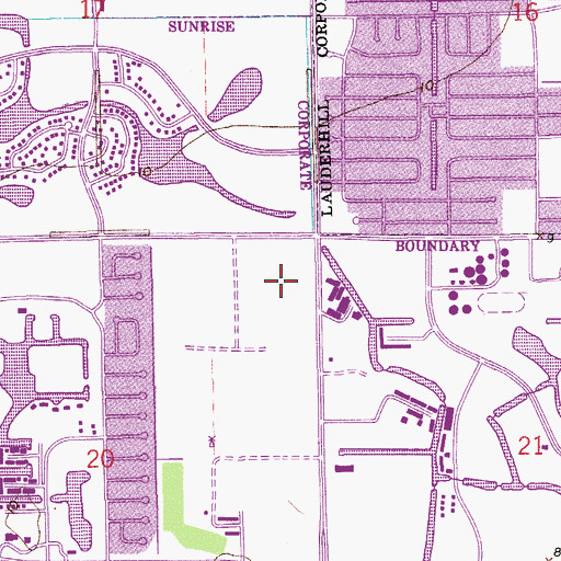 Topographic Map of Pine Plaza Shopping Center, FL