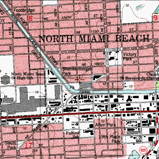 Topographic Map of Nova Southeastern University Fischer Center, FL