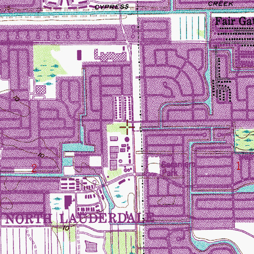 Topographic Map of North Lauderdale City Hall, FL