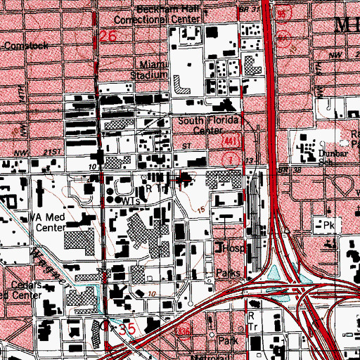 Topographic Map of Medical Center Campus Miami-Dade Community College, FL
