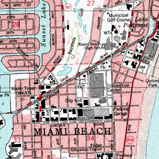 Topographic Map of Holocaust Memorial, FL