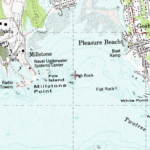 Topographic Map of High Rock, CT