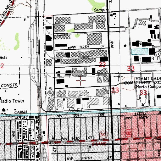 Topographic Map of Grantigny Central Industrial Park, FL