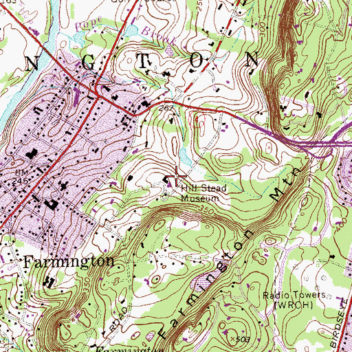 Topographic Map of Hill Stead Museum, CT