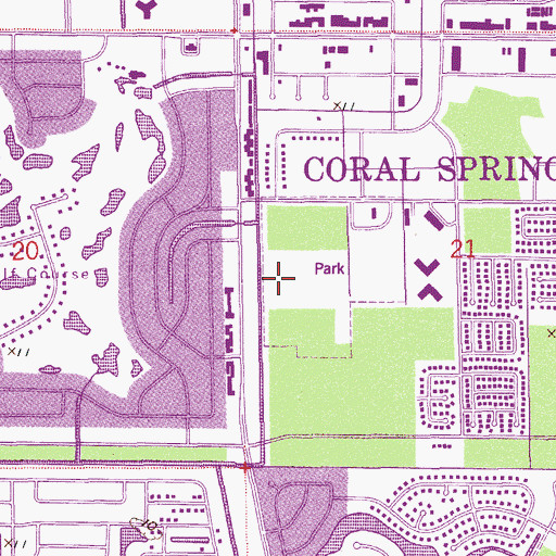 Topographic Map of Coral Springs Police Department, FL
