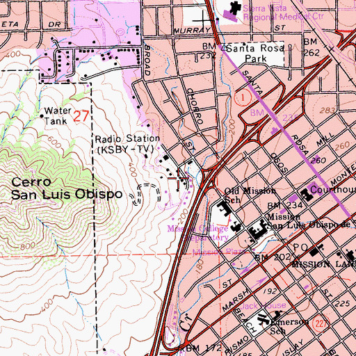 Topographic Map of Old Garden Creek, CA