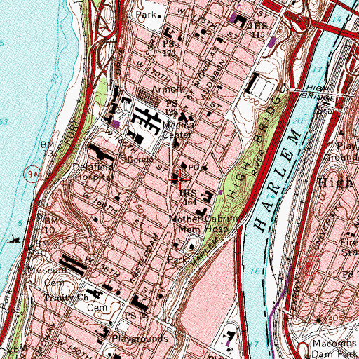 Topographic Map of Saint Rose of Lima School, NY