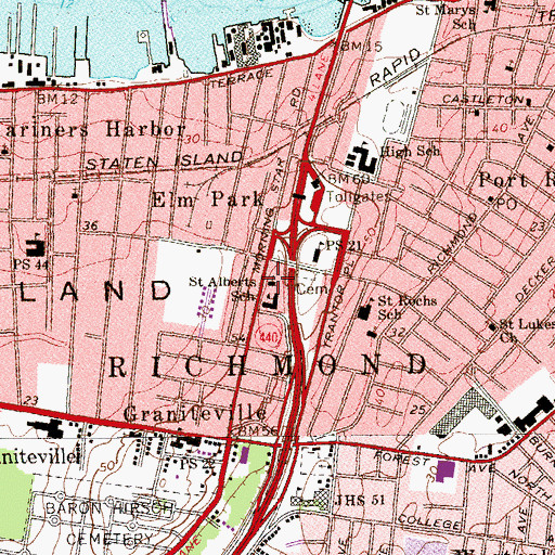 Topographic Map of Saint Adalbert's Church, NY