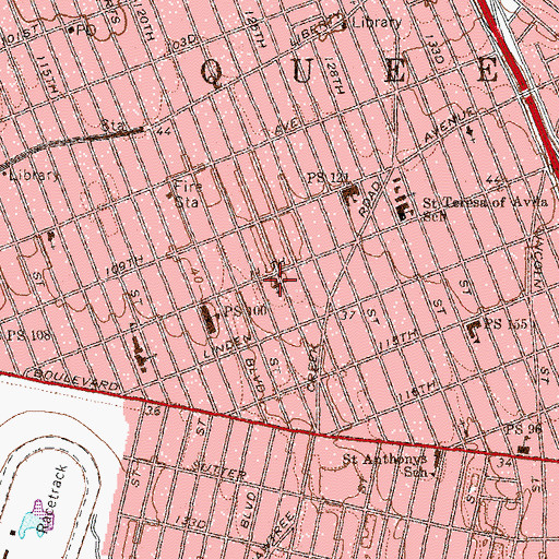 Topographic Map of Saint Luke's United Presbyterian Church, NY