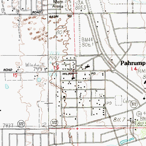 Topographic Map of Pathways High School, NV