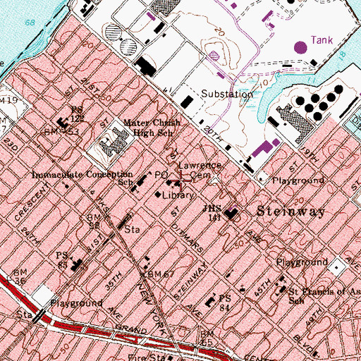 Topographic Map of Grace Lutheran Church, NY